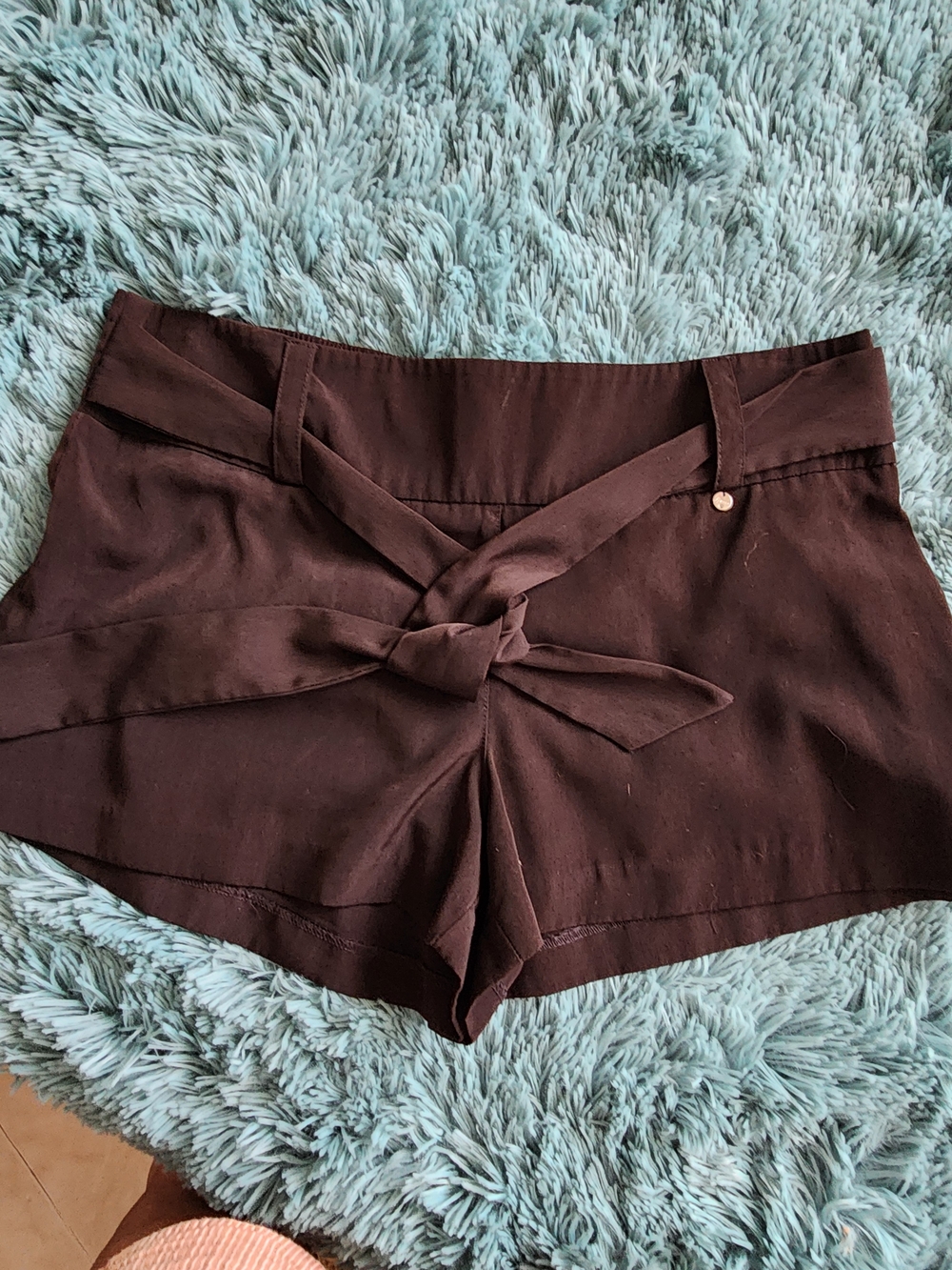 Guess BLACK High Waist Tie-Front Shorts